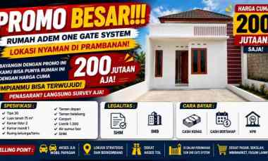 Promo Rumah Adem di Prambanan, Harga Mulai 200 Jutaan