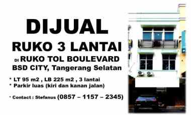 Dijual Ruko di Area Ruko Tol Boulevard BSD City, Tangerang Selatan