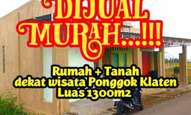 Dijual Rumah Bonus Tanah Kolam Ikan 1300m2 800jt Nego