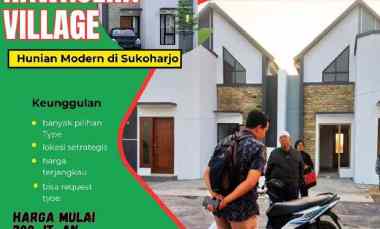 gambar rumah cluster scandinavian cantik menawan di sukoharjo