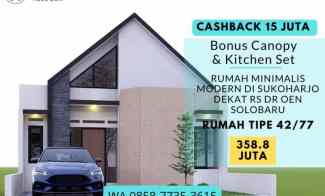 Rumah Dijual di Selatan Solobaru Cashback 15 juta