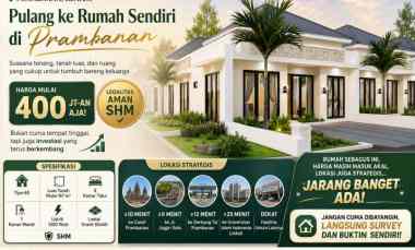 Rumah Impian di Prambanan, Harga Masih 400 Jutaan