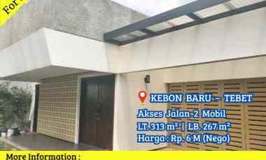 Dijual Rumah Kebon Baru Tebet Lokasi Strategis Nyaman Jalan 2 Mobil