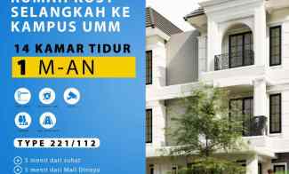 Rumah Kost 14 Kamar Stratgeis Daerah Kampus di Malang