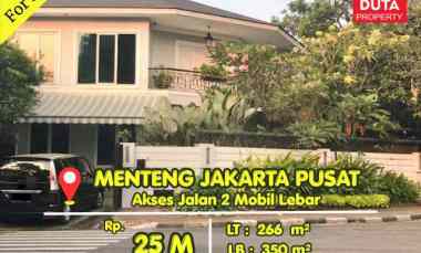 Dijual Rumah Menteng Prime Area dekat Taman Suropati Jalan Lebar