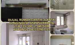 Dijual Rumah Cantik 3lantai di Nginden Intan Surabaya Lt/b 135/300 SHM