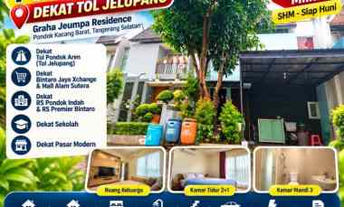 Rumah Strategis Pondok Aren dekat Tol Serpong LT 81 M
