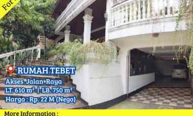 Dijual Rumah Tebet Timur Area Komersial Lokasi Strategis Jalan Lebar