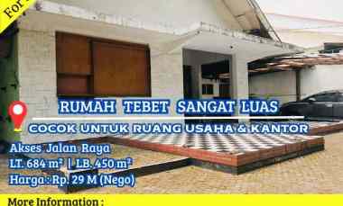 Dijual Rumah Tebet Barat Sangat Luas Lokasi Strategis Akses Jalan Raya