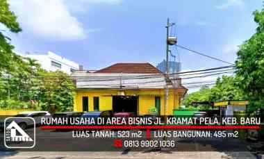 Rumah Usaha di Area Bisnis jl. Kramat Pela, Kebayoran Baru