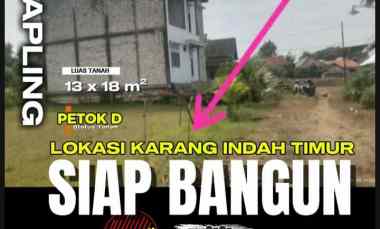 Tanah Dijual di jl Karang Indah Timur