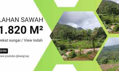 tanah dekat sungai view pegunungan subang