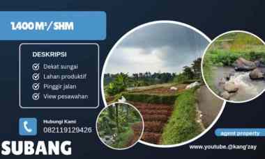 tanah dekat sungai view sawah subang jawa barat
