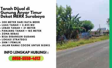 Tanah Dijual Gunung Anyar Timur Surabaya
