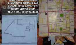 Dijual Tanah Ngantong Strategis di Jantung Kota Jogja Depan Hotel Cavi