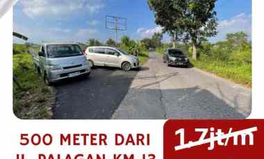 tanah kaveling mulai 1 5juta meter di jl palagan km 13