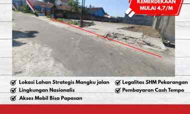 Tanah Kavling Strategis Pinggir Jalan Area Ngemplak