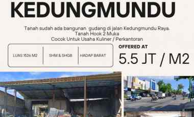 Tanah Kedungmundu Raya Cocok untuk Segala Macam Usaha