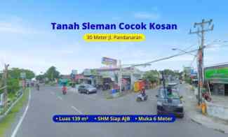 Tanah Kost 300 jt-an dekat UII 30 meter jl. Pandanaran