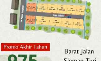 tanah murah barat jalan sleman turi 900 ribuan meter