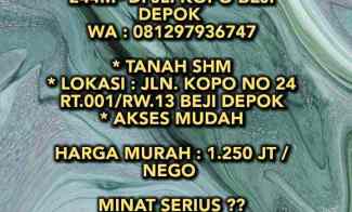 tanah murah strategis luas 244m shm 1 250jt nego