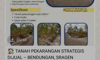 Tanah Pekarangan Murah Dua Muka